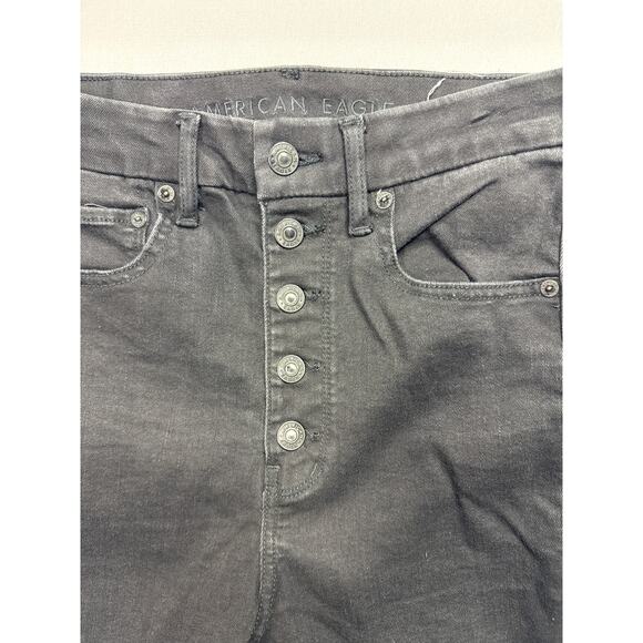 American Eagle Women's Curvy Highest Rise Flare Black Denim Jeans - 6 (27x30) - Picture 2 of 7